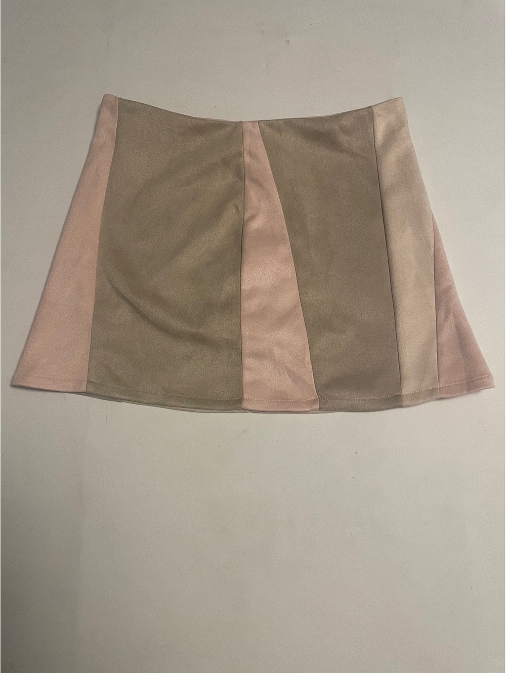 HYFVE Colorblock Mini Skirt in Pink and Beige, Size M